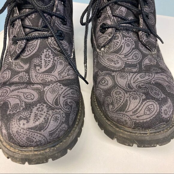 TIMBERLAND Sz 8 Paisley Limited  Edition Moto Combat Type Lace Up Boots - Picture 10 of 10